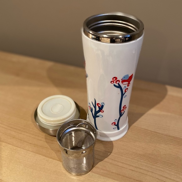 David’s Tea Ceramic 10 oz Thermos Tumbler with Infuser - Picture 5 of 9